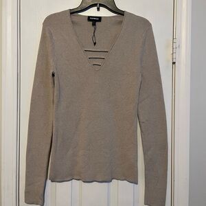 Express ladies solid cutout sweater
